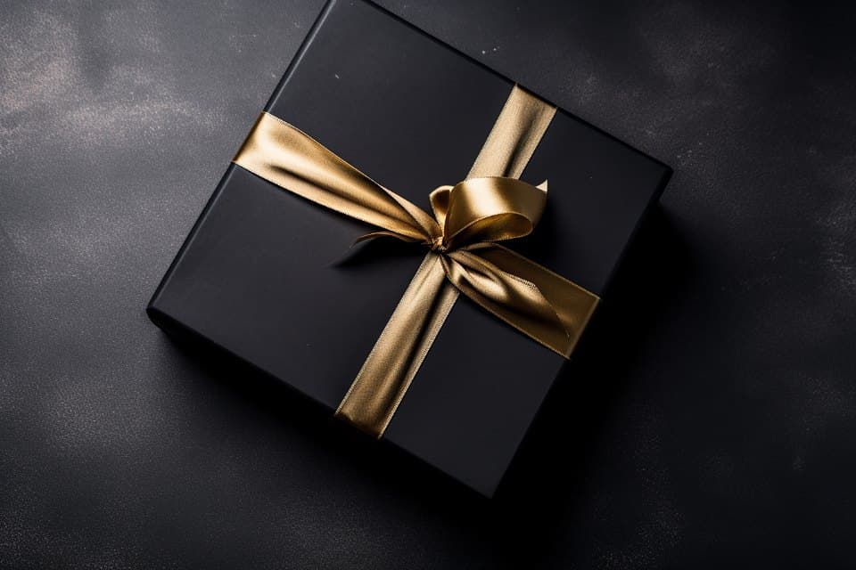 Black Ribbon Gift Box